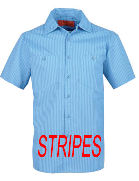 Mens Short Sleeve Striped Industrial Work Shirt – Broward County Webstore
